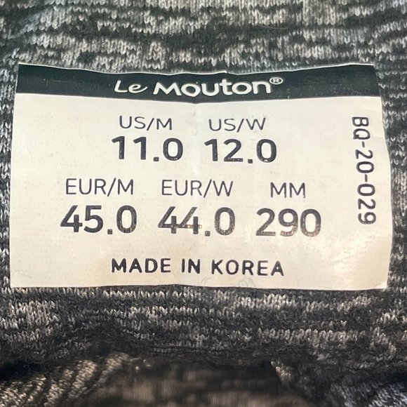 Le Mouton Lightweight Walking Lace Up Unisex (W12), Black, Wool, Men's Size 11 - Picture 8 of 8